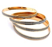 Image of Shimmering Silver and Gold Bracelet Set