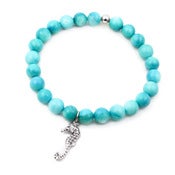 Image of Shell Bracelet with Seahorse in Sterling Silver