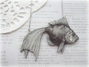 Image of Black & White Goldfish Necklace 1