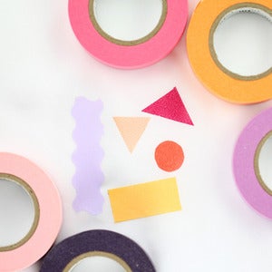 Image of Solid Pink, Red, Orange + Purple Color Washi Tape