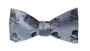 Image of Jolly Roger Pirates Steel Gray Bow Tie