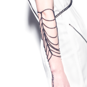 Image of Lori. Gunmetal Forearm Chain