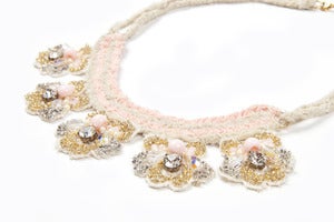 Image of Antique lace statment beaded necklace