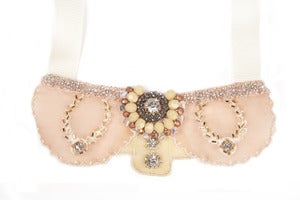 Image of Antique lace beaded necklace-pink