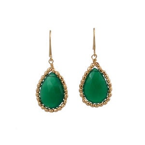 Image of Gemma Earring-Green Onyx