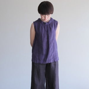 Image of Sidonie Sleeveless Top: Purple Navy