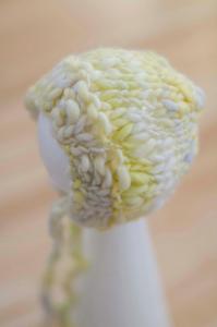 Image of lemon Newborn bonnet RTS