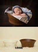 Image of Oval Metal Tubs - RUST or CREAMY WHITEWASH - Newborn Toddler