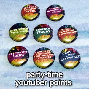 Image of Party-Time Youtuber Points Button Set
