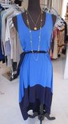 Image of Blue dress with tie belt