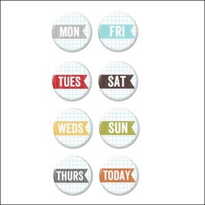 Image of weekday banner badge buttons