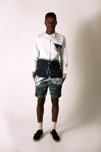 Image of Graduated Dip-Dye Shirt with Contrast Cuffs and Pocket 