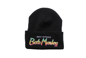 Image of REST IN PEACE BOB MARLEY BEANIE
