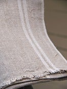 Image of Zinc/Linen range - double white striped table runner