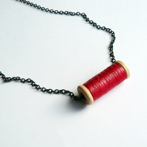 Image of Un-Reel Pendant Necklace - Raspberry