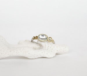 Image of White rose cut sapphire ring