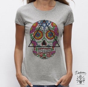 Image of T-shirt femme gris Santa Muerte 