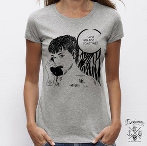 Image of T-shirt femme gris I Love You Sometimes by Dadawan 