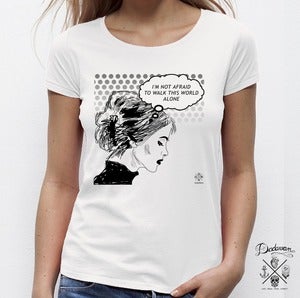 Image of T-shirt I am not afraid to walk this world alone by Dadawan 