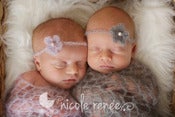 Image of Mohair flower tie backs