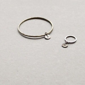 Image of Dangling Letter Bracelet + Ring