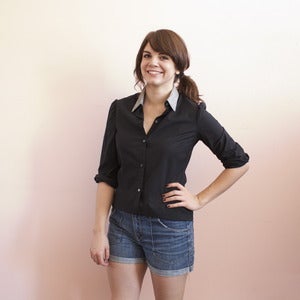 Image of Carrie Parry shirt with removable collar and cuffs