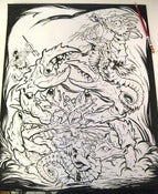 Image of SEA-MONKEY BATTLE original ink drawing
