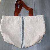 Image of Indigo Striped Tote Bag