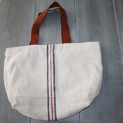 Image of Blue and Red Striped Tote Bag