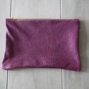 Image of Leather Clutch - Pebbled Purple