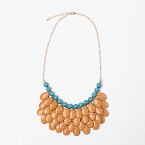 Image of Caramel & Teal Waterfall Necklace