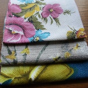 Image of Forysthia Vintage Barkcloth Fabric Scrap Bag