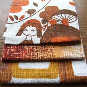 Image of FolksyGirl Vintage Barkcloth Fabric Scrap Bag