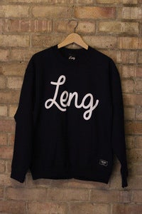 Image of LENG SCRIPT CREWNECK NAVY