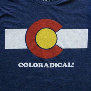 Image of Coloradical Colorado Flag T-Shirt- Women's Dark Blue