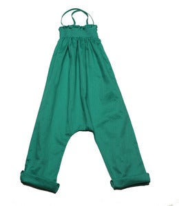 Image of Grass Long Smocked Playsuit
