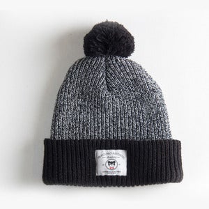 Image of The brooks Pom Pom beanie, Black & Grey