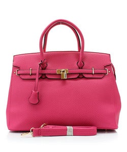 Image of "Emma" Fuchsia Hermes Inspired Birkin Bag