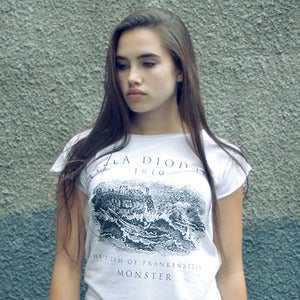 Image of FRANKENSTEIN white raw t-shirt