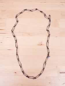 Image of Number (N)ine - Oxidized Silver Safety Pin Necklace