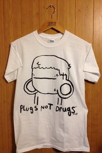 Image of Plugs Not Drugs White ( Tee )