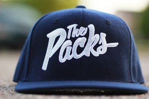 Image of The Packs Script Snapback | NAVY