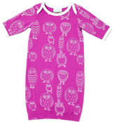 Image of Organic Newbie Gown - Owl, Purple