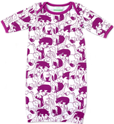 Image of Organic Newbie Gown - Zoo, Purple