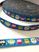 Image of Owls woven ribbon (by the metre)