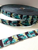 Image of Raccoons woven ribbon (by the metre)