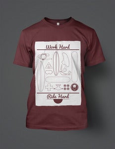 Image of Work Hard Ride Hard [maroon]