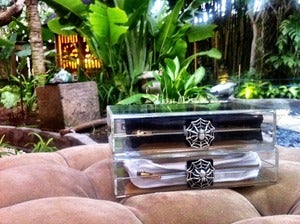 Image of Spider Silver Perspex Clutch