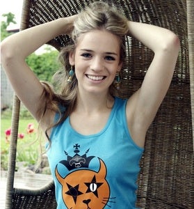 Image of "OHMYGOSSIP COUTURE" SCOOP-NECK TANK "CLASSIC" color: Blue