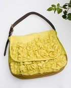 Image of extra large tough ruffles shoulder bag in perfect yellows